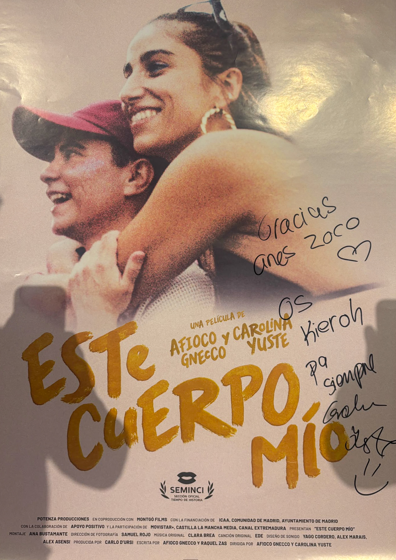 DIRECTORAS EN EL ZOCO. CAROLINA YUSTE (co-directora y actriz) y AFIOCO GNECCO (co-director) presentan «Este cuerpo mío»