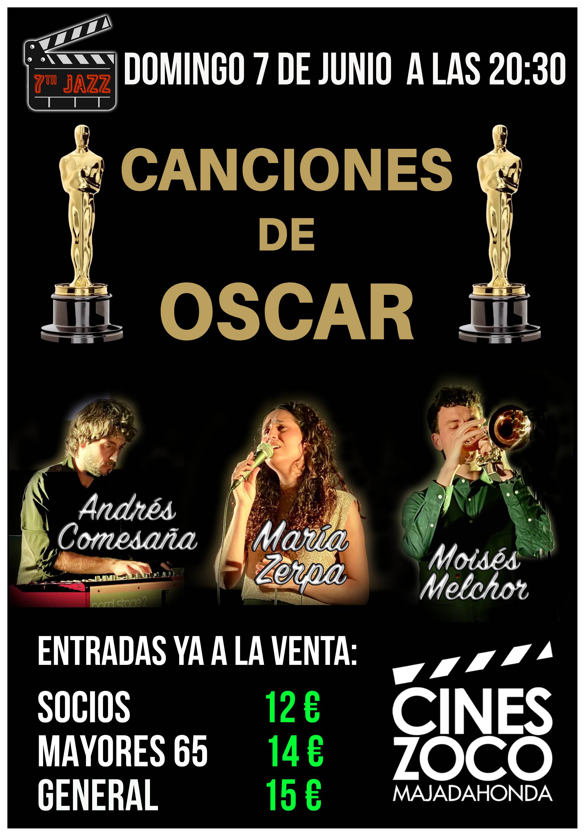 CONCIERTO DE JAZZ – CANCIONES DE OSCAR | Trío 7thJAZZ con María Zerpa (voz), Andrés Comesaña (piano) y Moisés Melchor (trompeta)