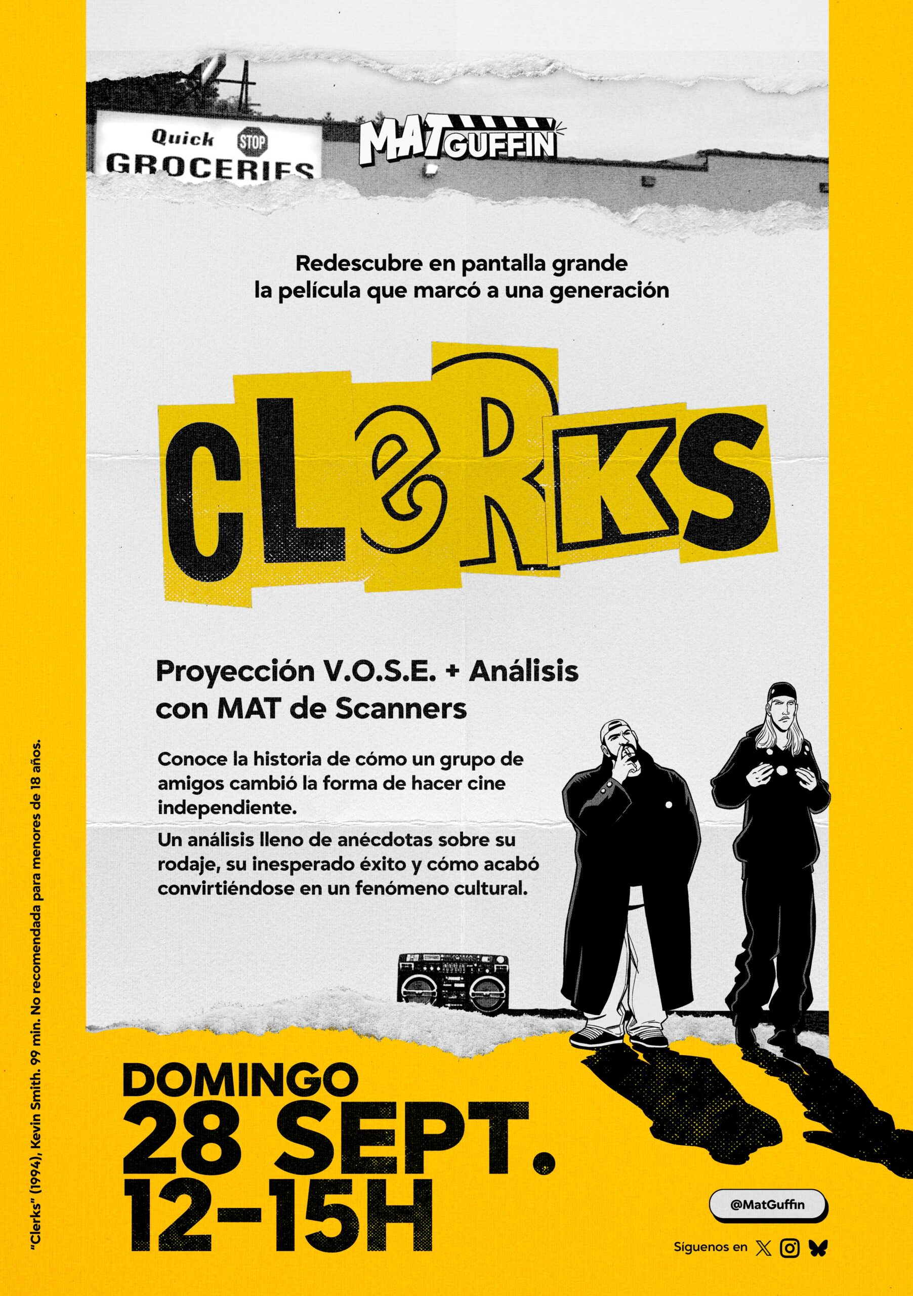 EVENTO MATGUFFIN. MIGUEL ÁNGEL TEJERO presenta «Clerks»